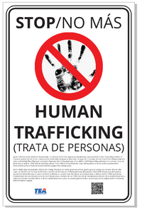 TEA Human Trafficking Aluminum Sign