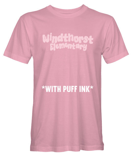Windthorst Elementary Bubbly Font Puff Print Tee