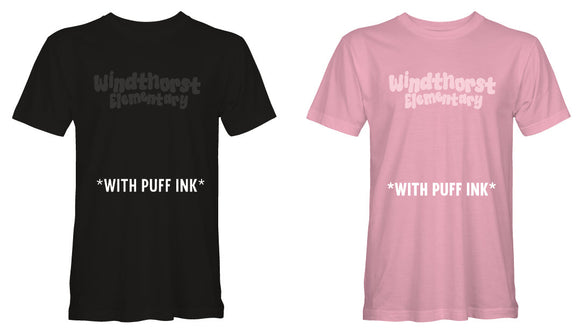 Windthorst Elementary Bubbly Font Puff Print Tee