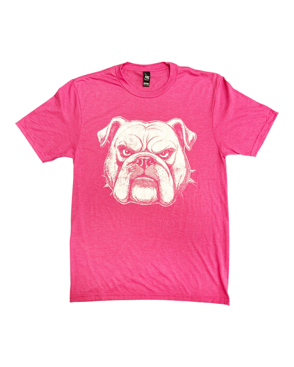 Pink Puff Bulldog Head Tee