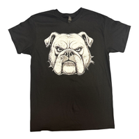 Black Puff Bulldog Head Tee