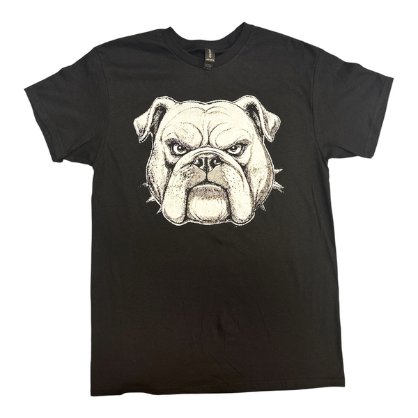 Black Puff Bulldog Head Tee