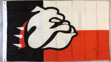 Bulldog Flag - Orange, White Black TX Style