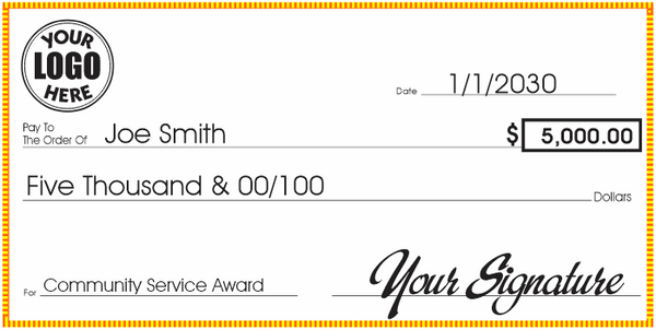 Custom Presentation Check Presentation Checks | Sign-On Enterprises