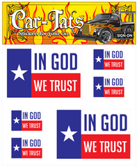 In God We Trust Texas Flag Decals