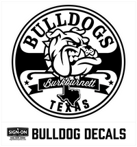 Bulldogs Burkburnett Texas Round Decal