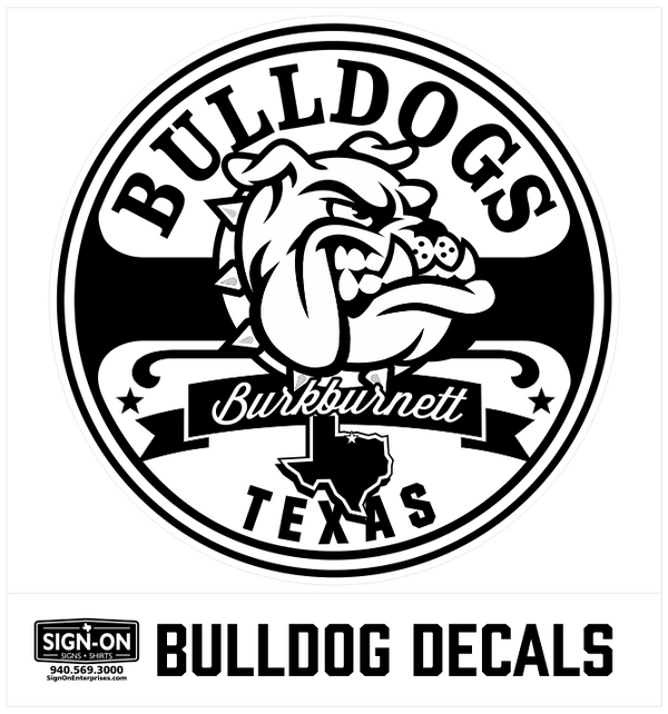 Bulldogs Burkburnett Texas Round Decal